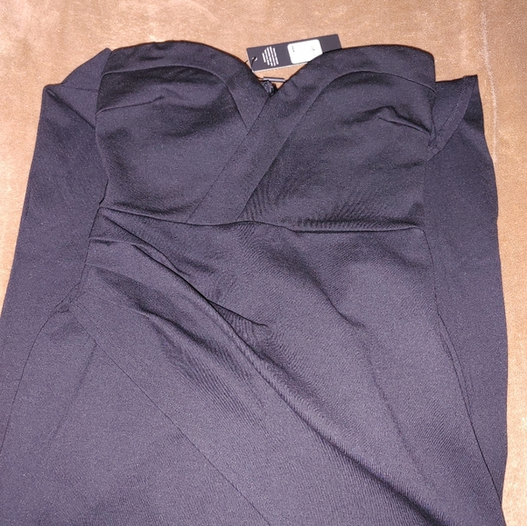 Black Strapless Tube Dress with split. - Picture 9 of 9